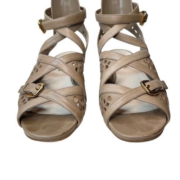 Prada Tan Leather Ankle Strap Gladiator Sandals - Picture 2 of 8